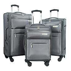 IZOD Ocean 3pc Expandable Luggage Set w/Spinner Wheels & Lock