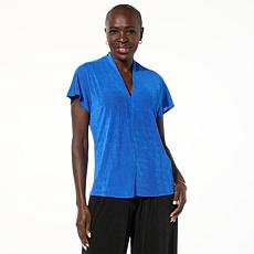 Jaclyn Smith Cap Sleeve V-Neck Top