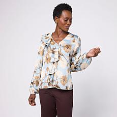 Jaclyn Smith Cascade Ruffle Blouse