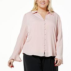 Jaclyn Smith Feminine Flounce Cuff Blouse with Cami
