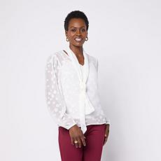 Jaclyn Smith Front Tie Blouse with Camisole