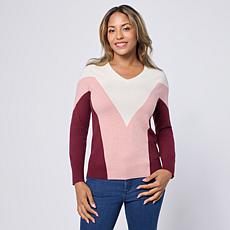 Jaclyn Smith Long-Sleeve Fine-Gauge Retro Sweater