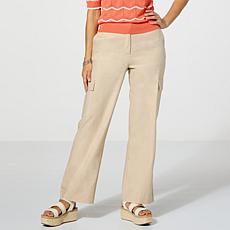 Jaclyn Smith Stretch Linen Blend Pull-On Cargo Pant