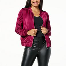 Jaclyn Smith Zip-Front Bomber Jacket