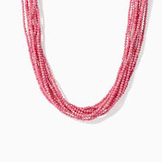 Jay King 10 Strand Baroque Rose Rhodonite Necklace, Sterling