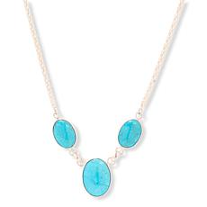 Jay King 3-Stone Kingman Turquoise Drop Sterling Silver Necklace