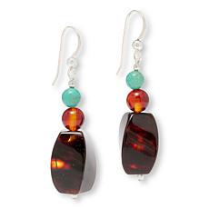 Jay King Amber and Azure Peaks Turquoise Drop Earrings