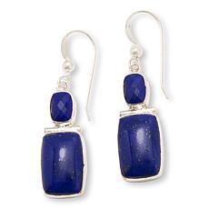 Jay King Blue Lapis 2-Stone Rectangular Drop Earrings