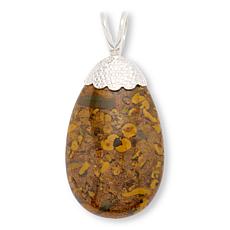 Jay King Congolese Flower Calcite Sterling Silver Pear Pendant