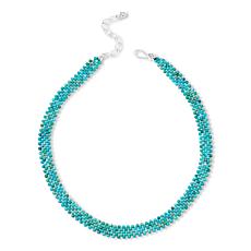 Jay King Faceted Orange Coral Woven Bead Necklace