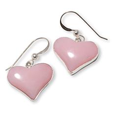 Jay King Gallery Collection Peruvian Pink Opal Heart Drop Earrings