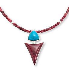 Jay King Gallery Collection Turquoise and Thulite Pendant and Necklace