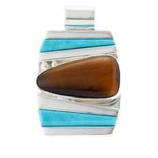 Jay King Gallery Collection Turquoise and Tiger's Eye Pendant