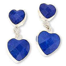 Jay King Heart-Shape Lapis Drop Sterling Silver Earrings