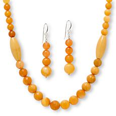 Jay King Honey Butterscotch Chalcedony Quartz  Necklace & Earrings Set