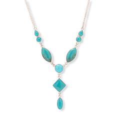 Jay King Kingman Turquoise Gemstone Sterling Silver Chain Necklace