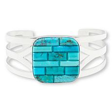 Jay King Kingman Turquoise Inlay Sterling Silver Cuff