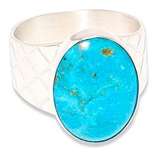Jay King Kingman Turquoise Sterling Silver Oval Solitaire Ring