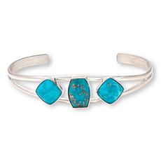 Jay King Kingman Turquoise Sterling Silver Three-Stone Cuff Bracelet
