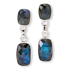 Jay King Labradorite Cushion Cut Sterling Silver Drop Earrings