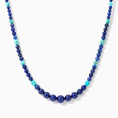 Jay King Lapis & Baja Turquoise Necklace, Sterling 