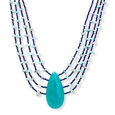 Jay King Lapis, Larimar and Amazonite 18" Multi-Strand Necklace