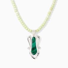Jay King Malachite Pendant with African Meadow Beaded Necklace, Ste...