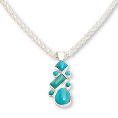 Jay King Multi-Shaped Kingman Turquoise Pendant with 18" Rope Chain