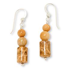 Jay King Multicolor Fossilized Coral Bead Drop Earrings