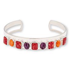 Jay King Multicolored Spiny Oyster Sterling Silver Cuff Bracelet 