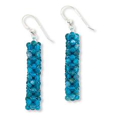 Jay King Neon Blue Apatite Bead Woven Drop Earrings