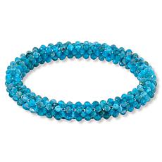 Jay King Neon Blue Apatite Bead Woven Stretch Bracelet