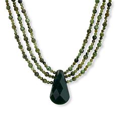 Jay King Nephrite Jade 3-Strand Sterling Silver 18" Necklace