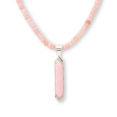 Jay King Peruvian Pink Opal Beaded Necklace with Elongated Pendant