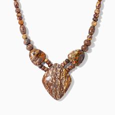 Jay King Shitake Stone Necklace, Sterling Silver