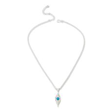 Jay King Sleeping Beauty Turquoise Elongated Pendant and 18-1/4" Chain