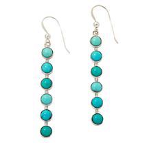 Jay King Sterling Silver 6-Stone Turquoise Linear Drop Earrings