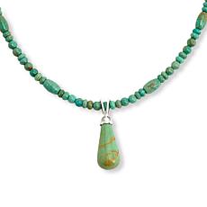 Jay King Sterling Silver Alicia Turquoise Pendant with Beaded Necklace