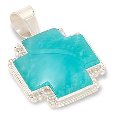 Jay King Sterling Silver Amazonite Cross Pendant