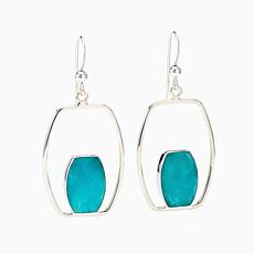 Jay King Sterling Silver Amazonite Frame Earrings