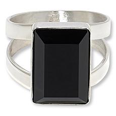 Jay King Sterling Silver Black Obsidian Rectangular Ring