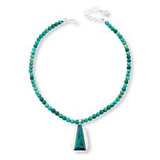 Jay King Sterling Silver Chrysocolla Pendant with Bead Necklace