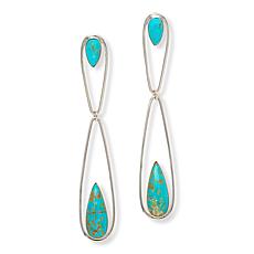 Jay King Sterling Silver Gold Matrix Turquoise Earrings