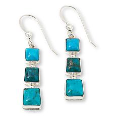 Jay King Sterling Silver Kingman Turquoise 3-Stone Drop Earrings