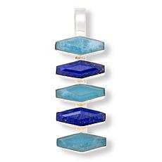 Jay King Sterling Silver Lapis and Aquamarine Pendant