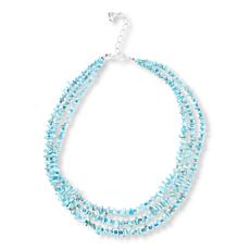 Jay King Sterling Silver Larimar and Blue Opal 3-Strand Necklace