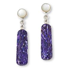 Jay King Sterling Silver Mother-of-Pearl & Purple Shell Drop Earrings