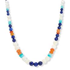 Jay King Sterling Silver Multicolor Multigemstone Bead Necklace