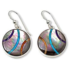 Jay King Sterling Silver Multigemstone Inlay Round Drop Earrings