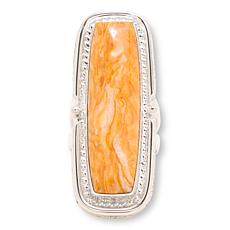 Jay King Sterling Silver Orange Spiny Ring